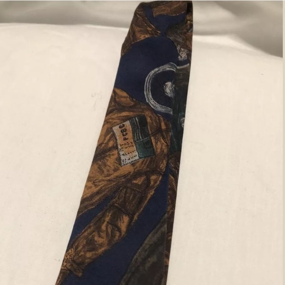 VTG Rare 80’s/90’s Polo Motorcycle Print Necktie - Picture 5 of 8